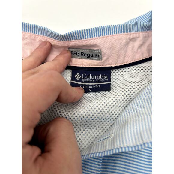 Columbia Shirt Men Small Gray Button Down Long Sleeves Collared Pull On Outdoor - Picture 5 of 5